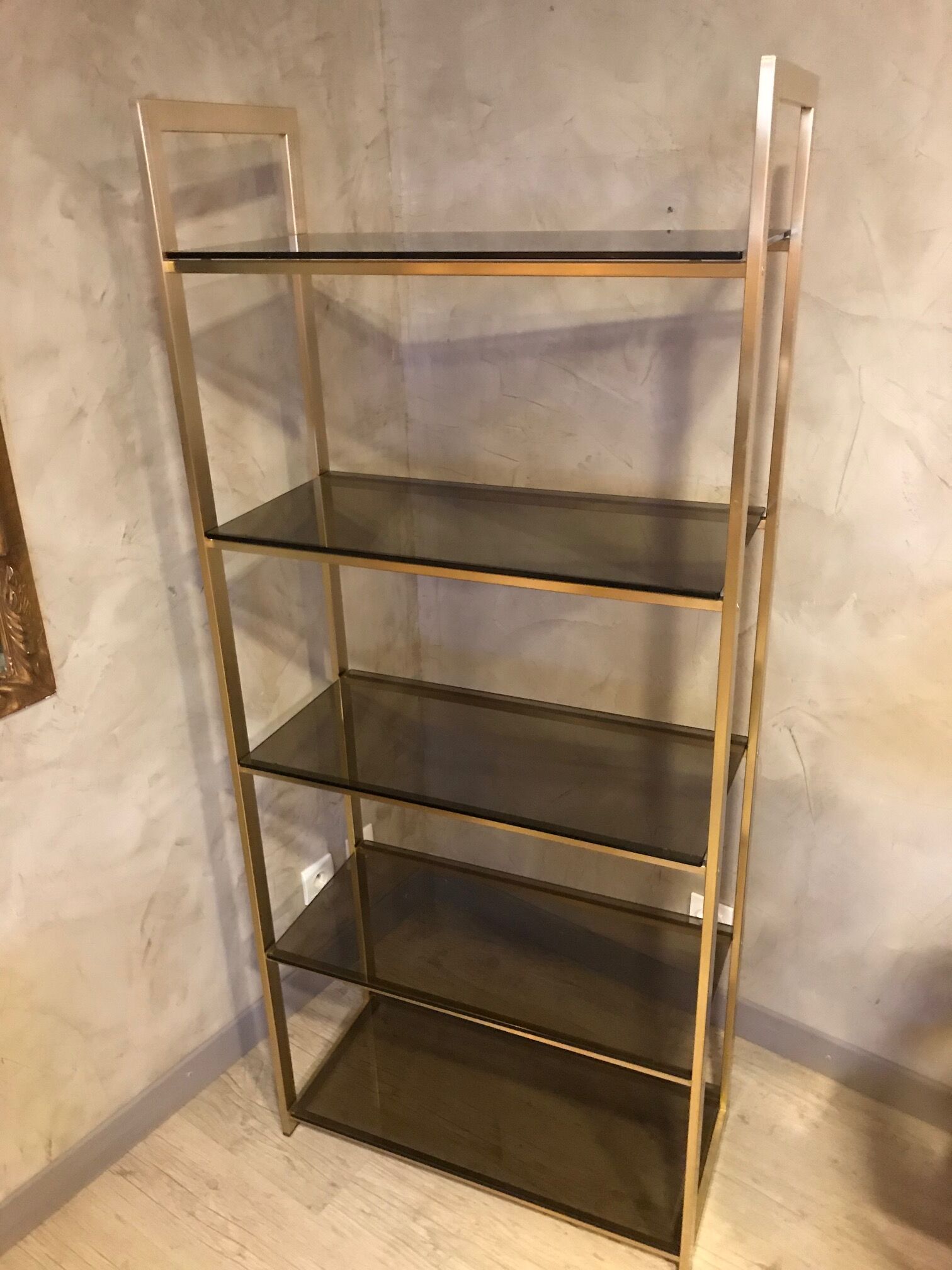 Brass and glass shelf
