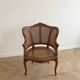 Pair of Louis XV armchairs in wood and caning