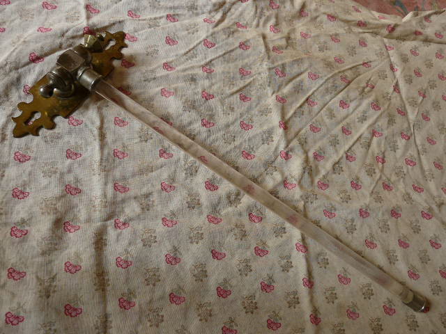Chromed metal towel rack and glass rod