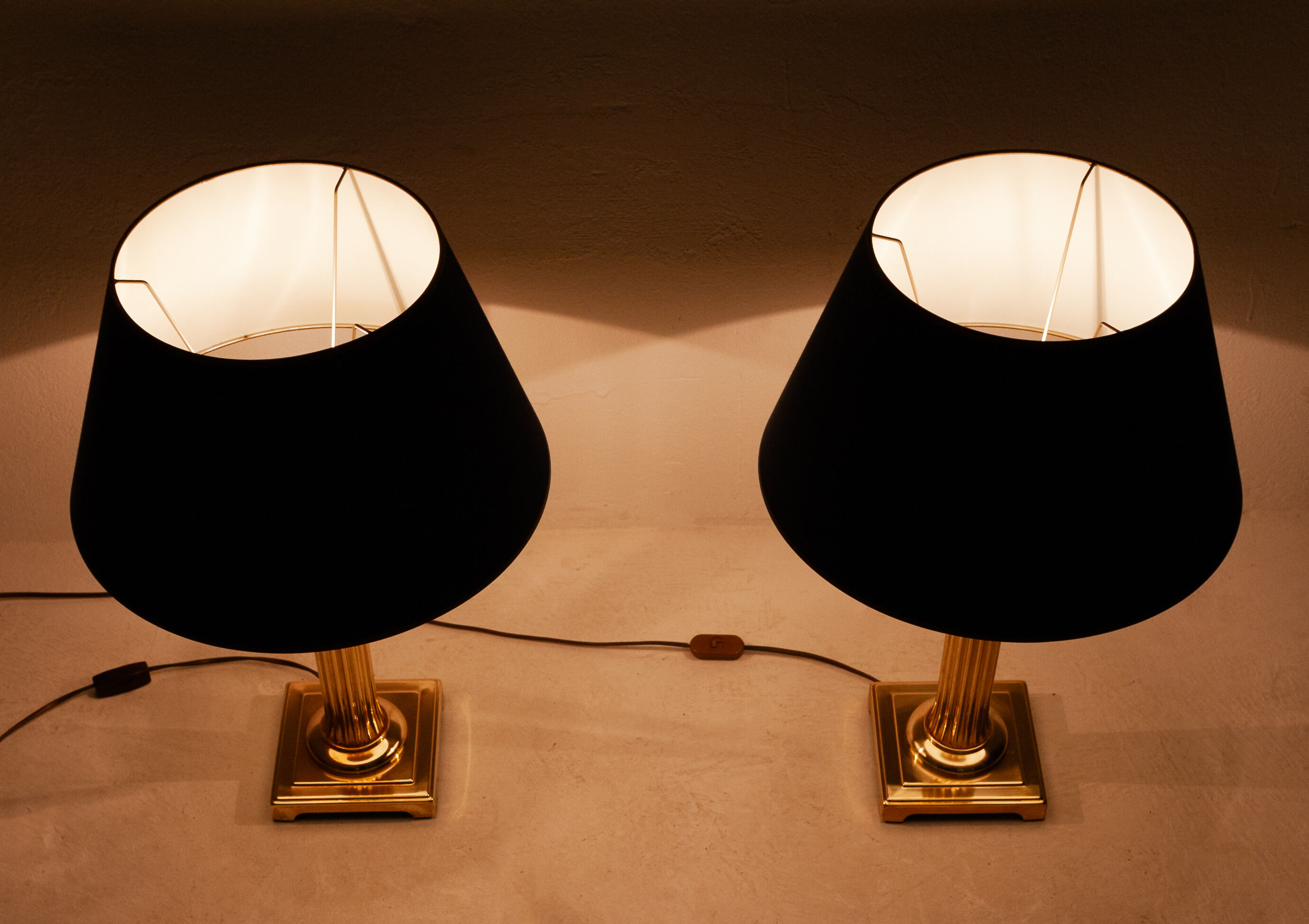 Two brass Herda table lamps