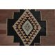 70's Brown Turkish Oushak Handmade Wool Geometric Motif Runner Rug 123x293