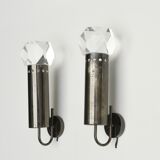 Pair of Scoolari 1970 steel wall lamps