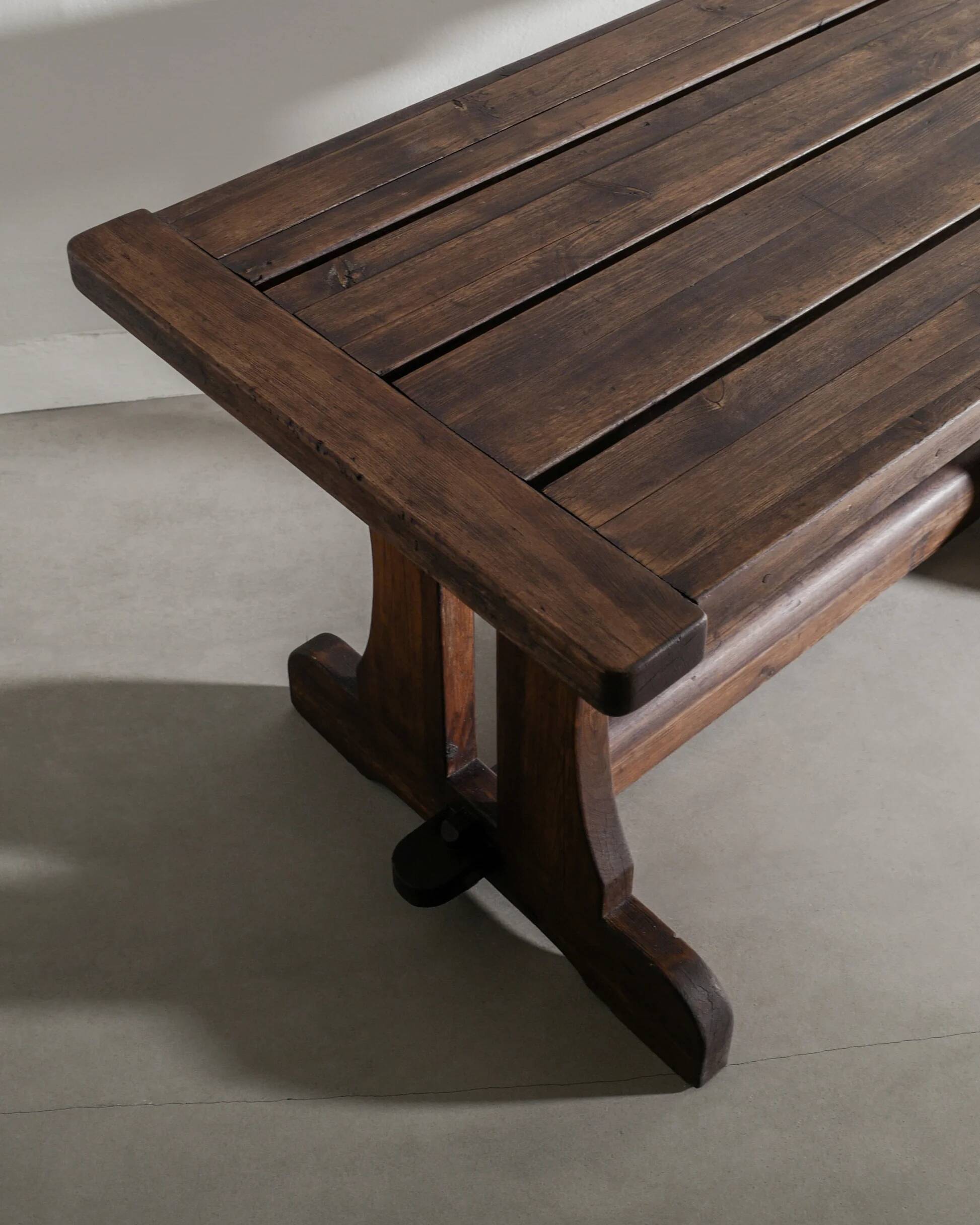 Swedish Wooden "Berga" Dark Pine Table by David Rosén, 1930s