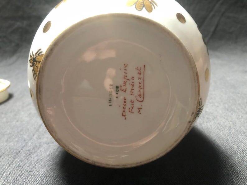 Vintage Limoges Porcelain Chocolate Set: Empire Style, Hand-Painted Bees