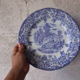 Lot de 10 assiettes anglaises à décor romantique bleu
