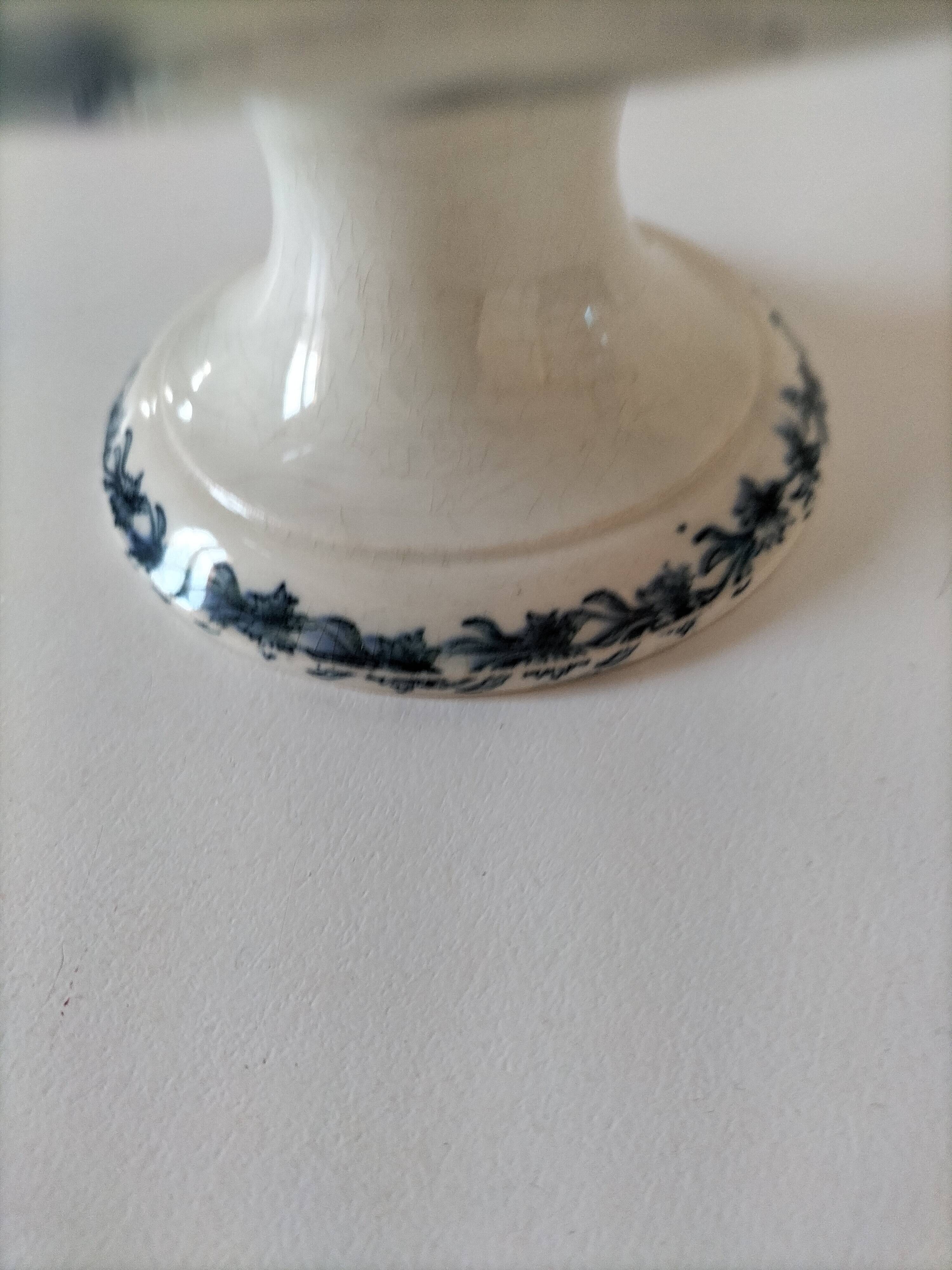 KG Lunéville footed plate with blue carnation decoration, 1880-1910