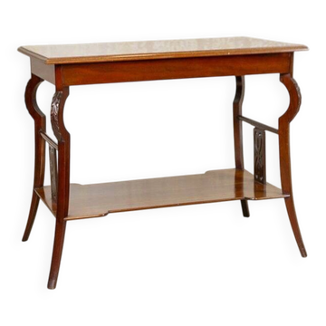 Table basse en acajou brun Art Nouveau du début du 20e siècle, années 1950