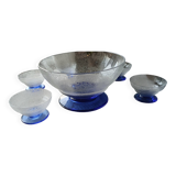 Set including 1 salad bowl and 5 fruit bowls in Daum Nancy crystal from the 40s