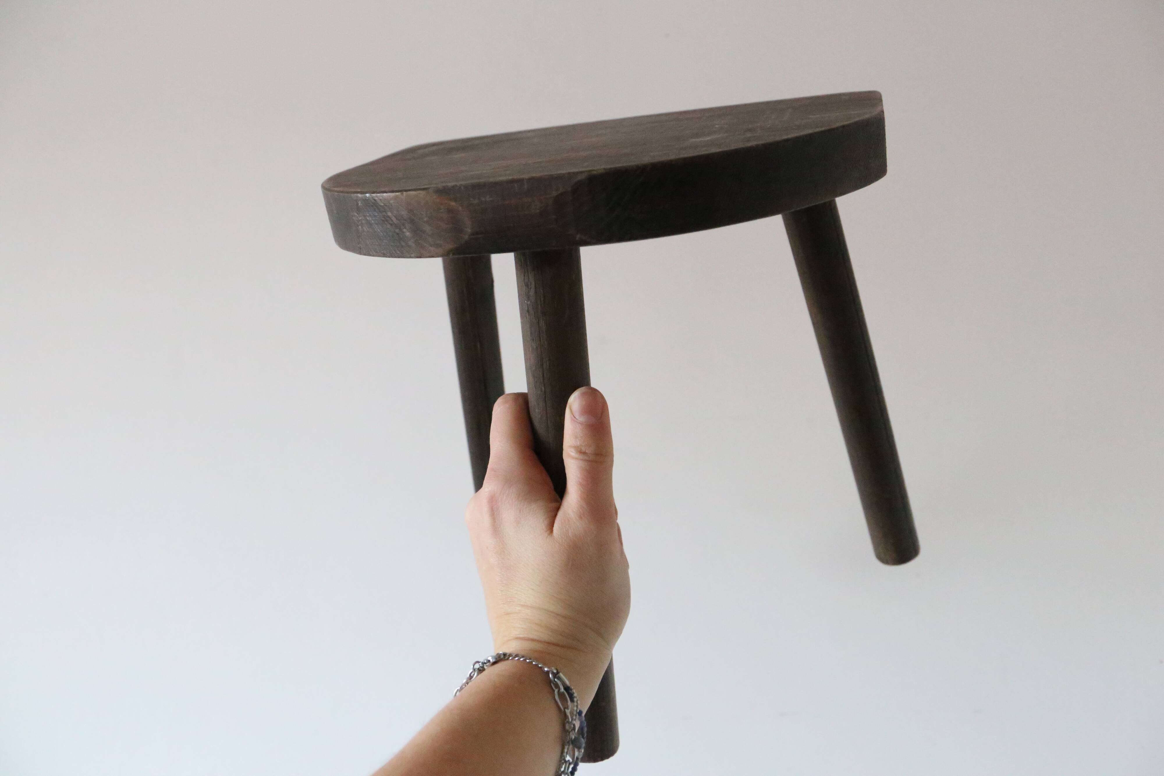 Farm tripod stool, rustic, vintage