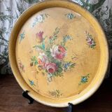 Old and large painted sheet metal tray / late 19th century