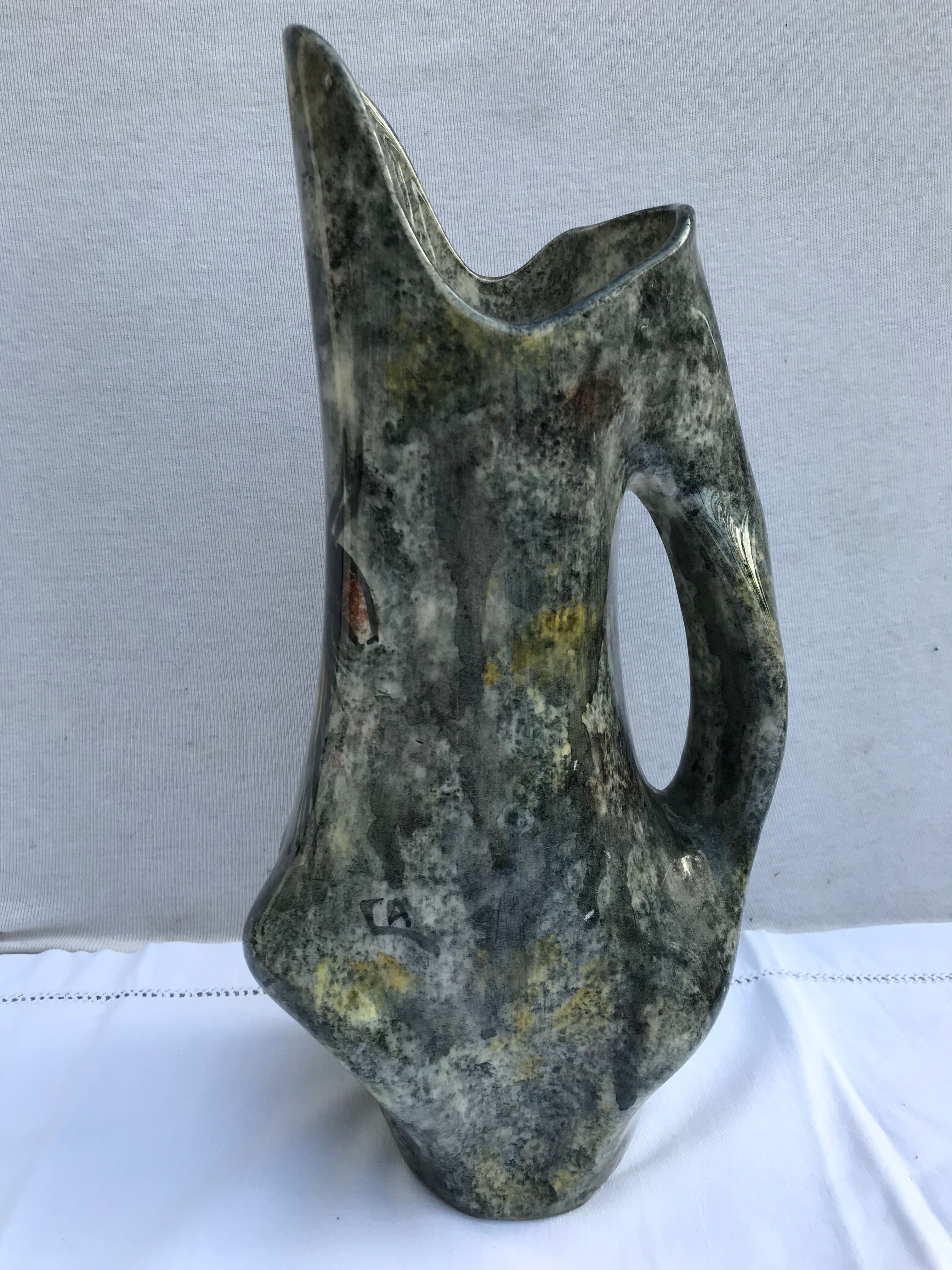 Former pitcher ceramics enameled grey