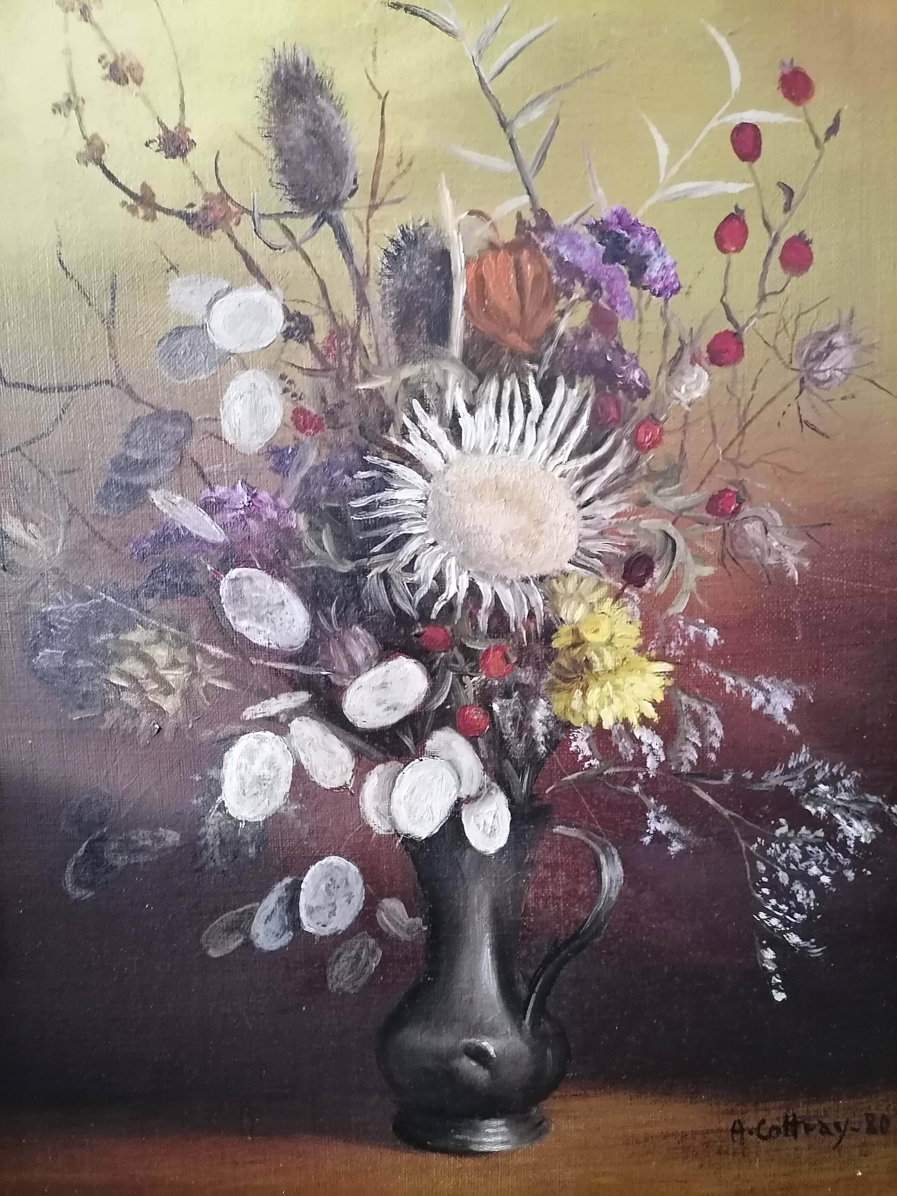 Tableau Andrée Cottray 1980, bouquet