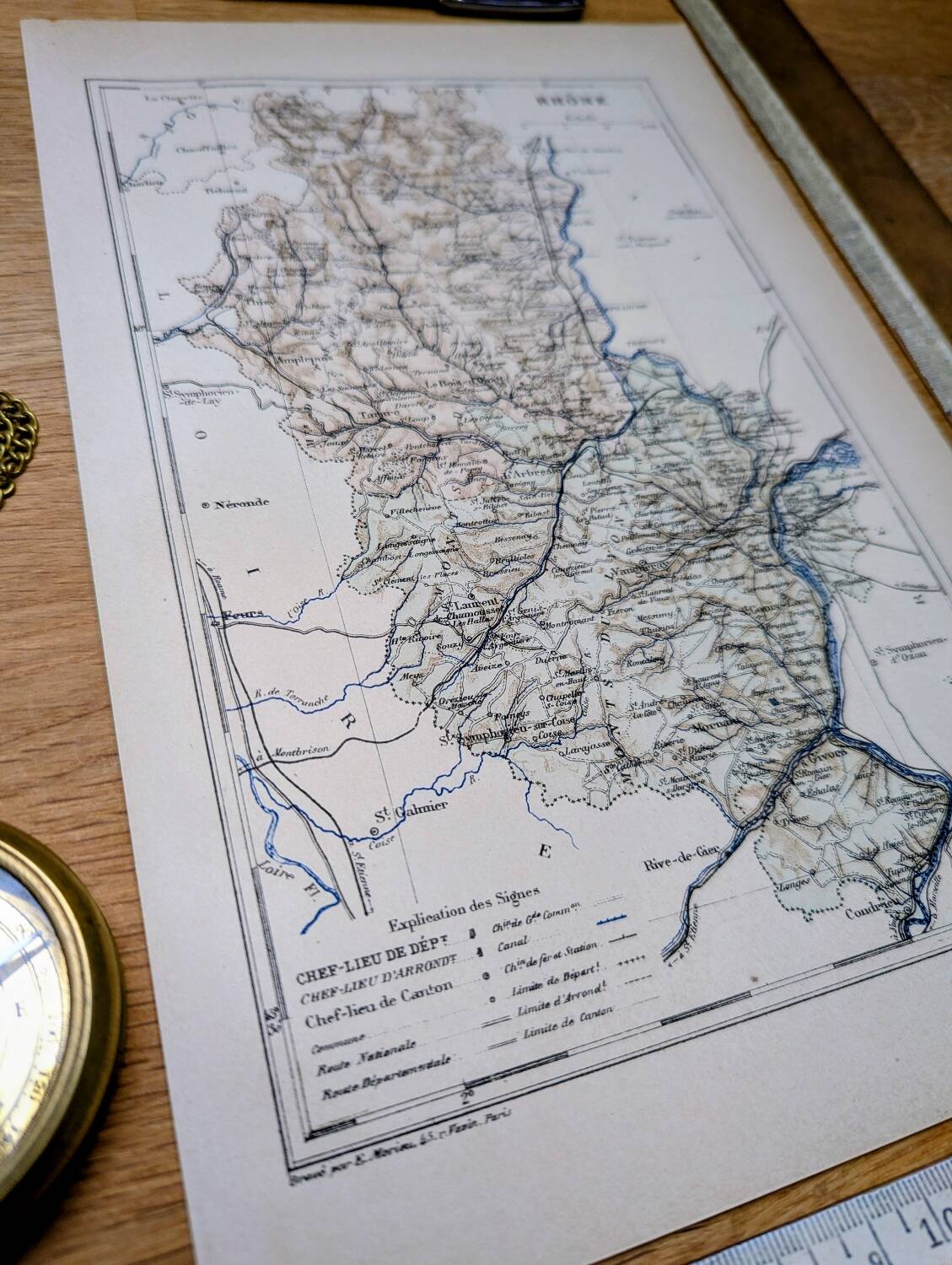 Printed in 1889, Rhône, Auvergne-Rhône-Alpes.