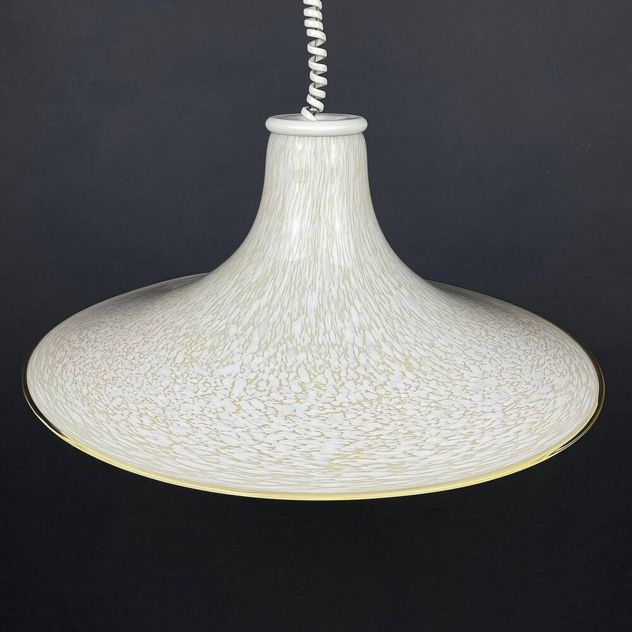 Beige Murano Glass Pendant Light from the Mid-Century, Italy, 1970s