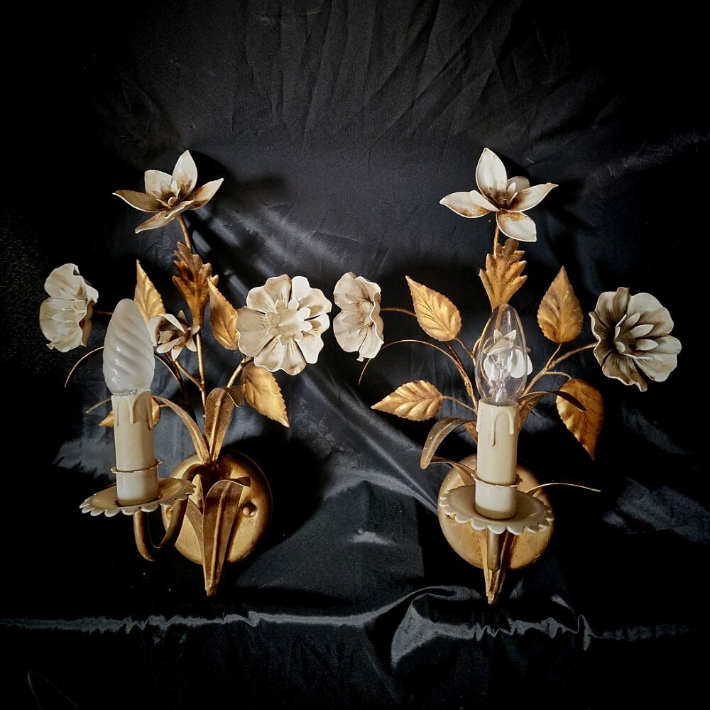 Paire d'appliques florale masca italie