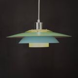 Superbe suspension de Design Light modèle Lux - couleur verte, jaune et bleue - Danemark 1980