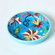 Round cup turquoise blue Art Deco Emaux de Longwy 1950