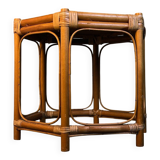 Vintage Italian rattan coffee table, 1960s.