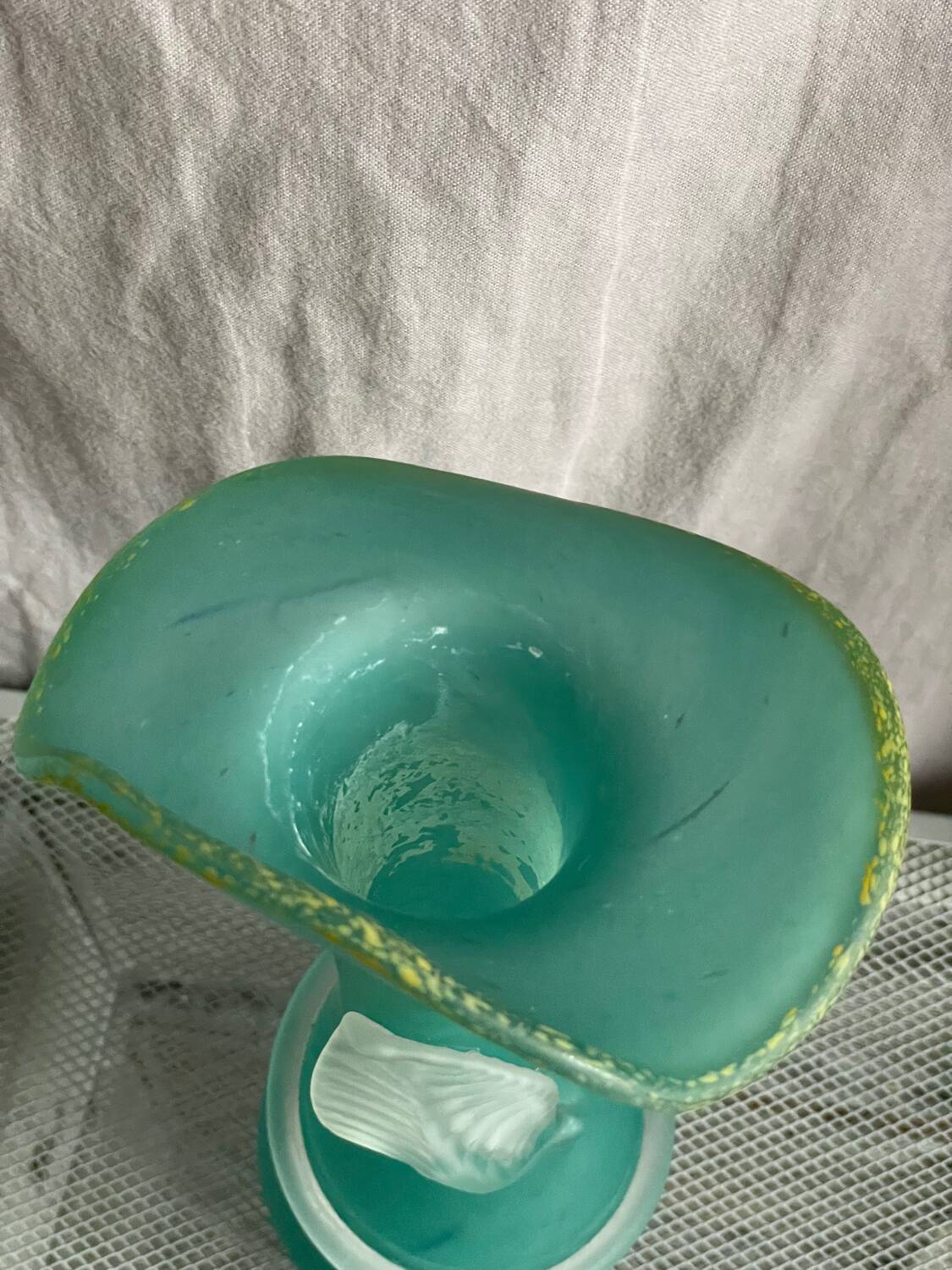 Glass paste vase, art glassworks from Toul, France