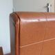 Fauteuil scandinave skaï marron et bois