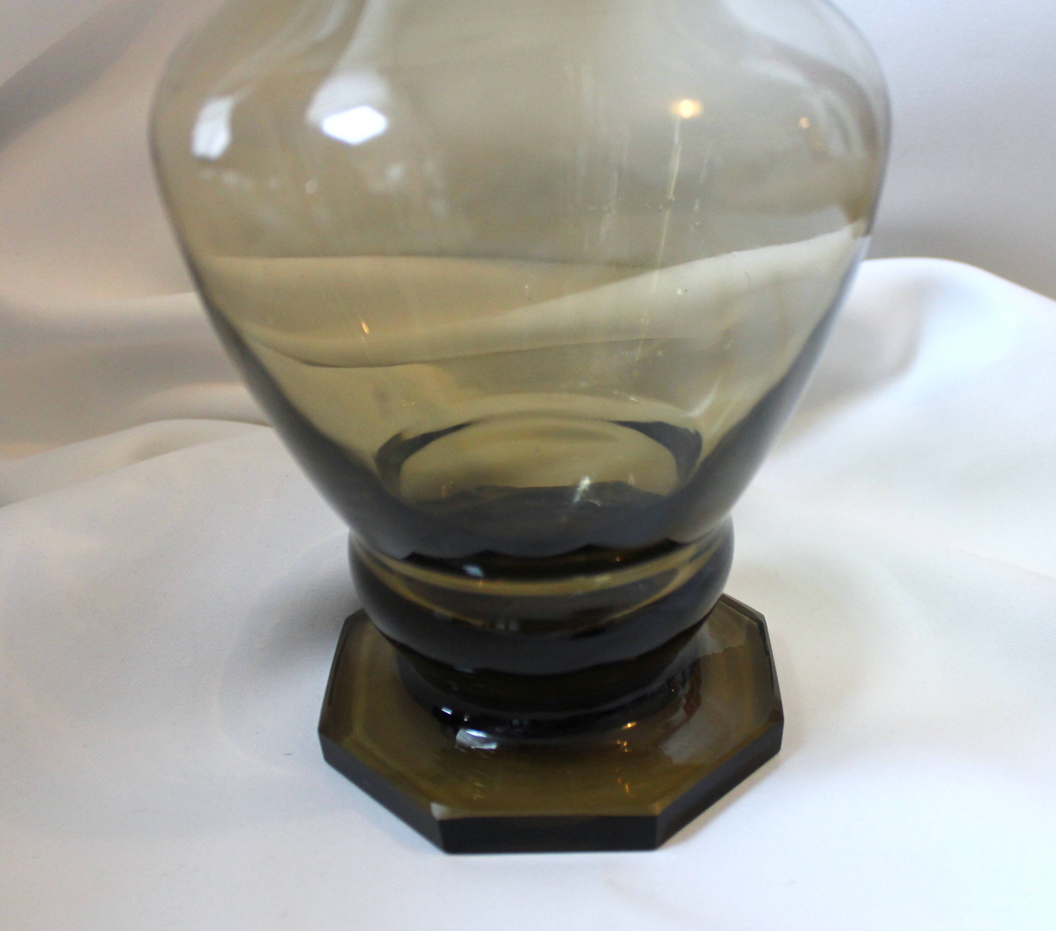 Black smoked glass carafe