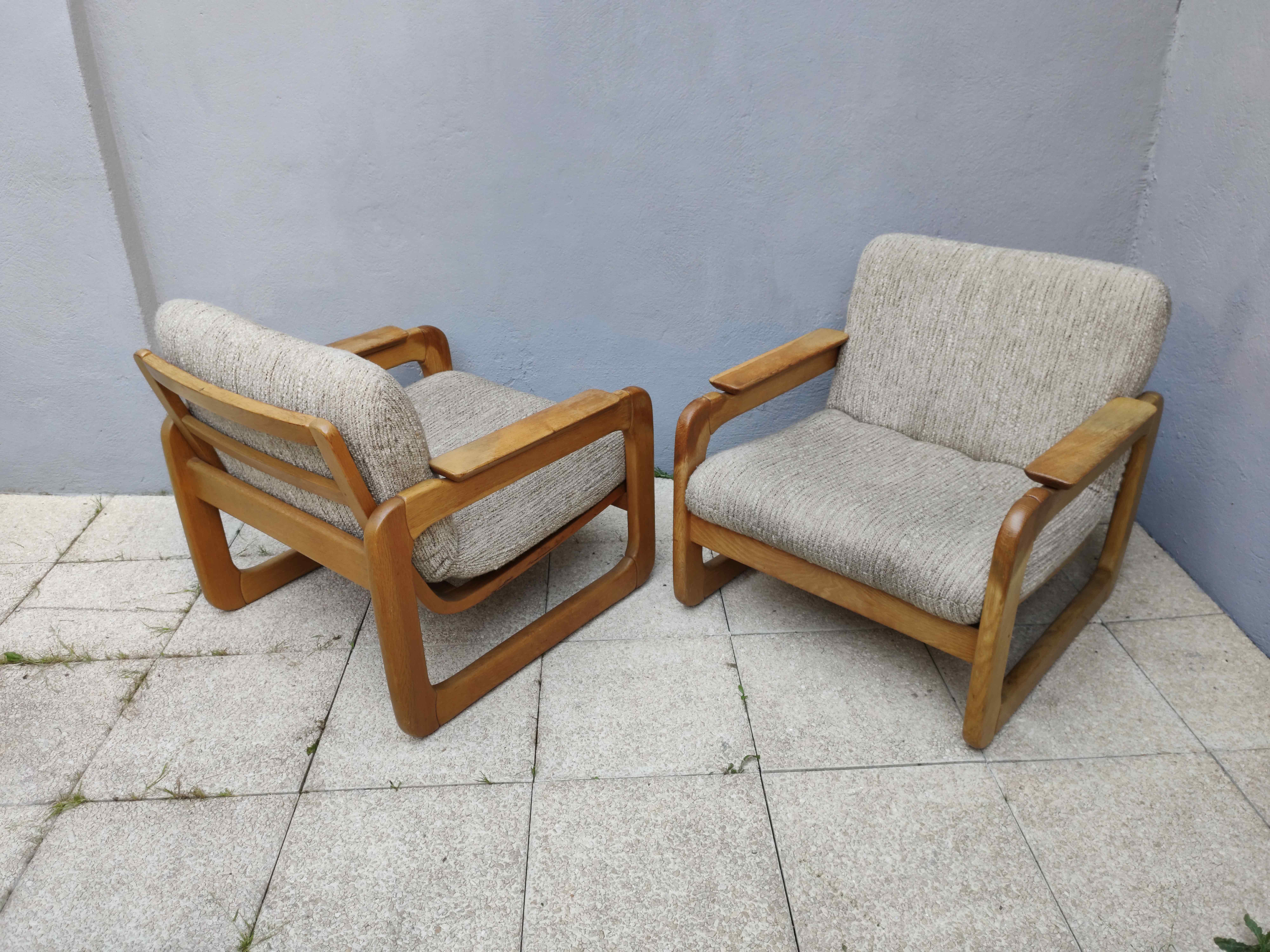 pair of armchairs Scandinavian style sled years 60/70