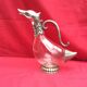 Carafe -duck in silver metal and glass signed