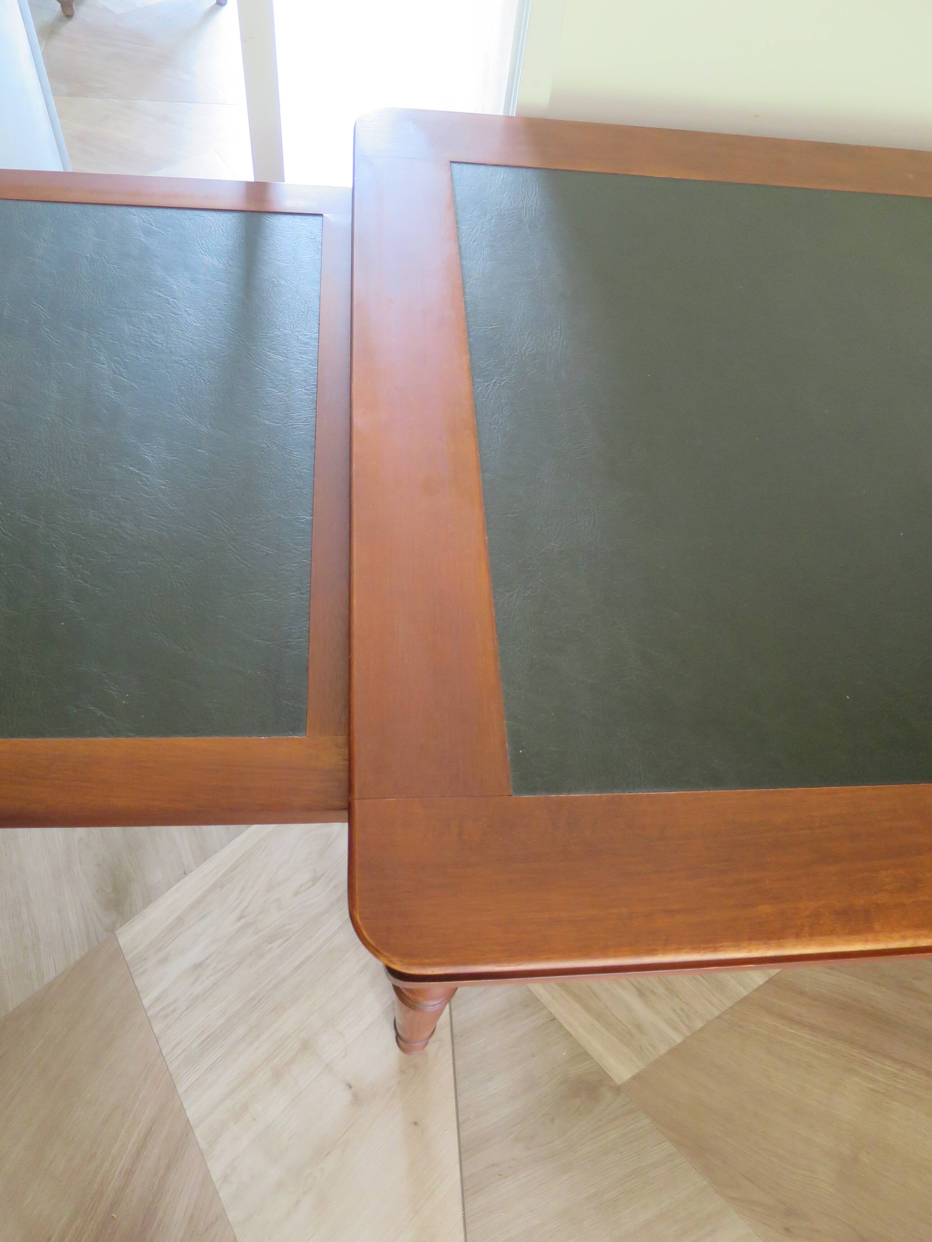 minister's desk - 2 drawers - solid wood - faux leather writing pad - Louis Philippe