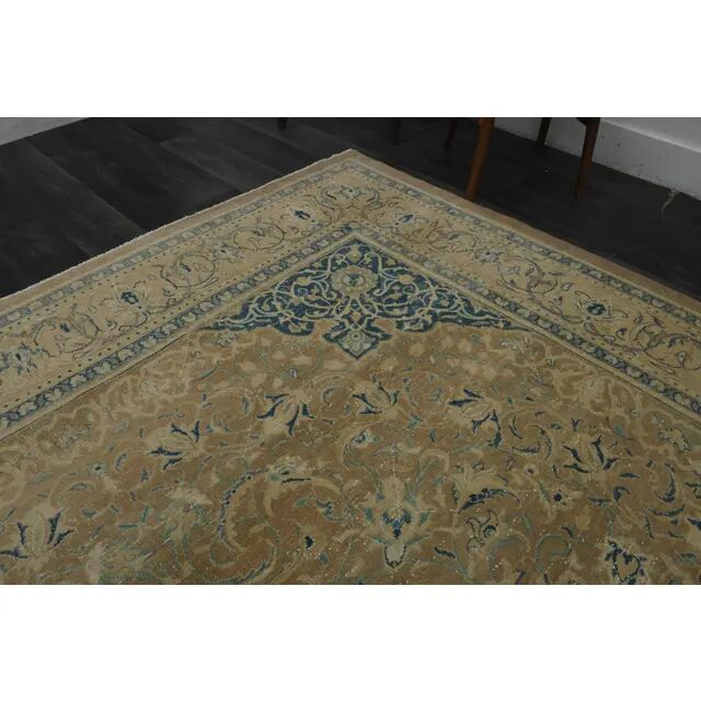 1970s Vintage Persian Handmade Wool Cotton Orange Area Rug 300x403
