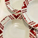 5 hollow earthenware plates burgundy ceranord St Amand