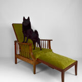 Morris armchair in beech and green velvet, United Kingdom, circa 1900