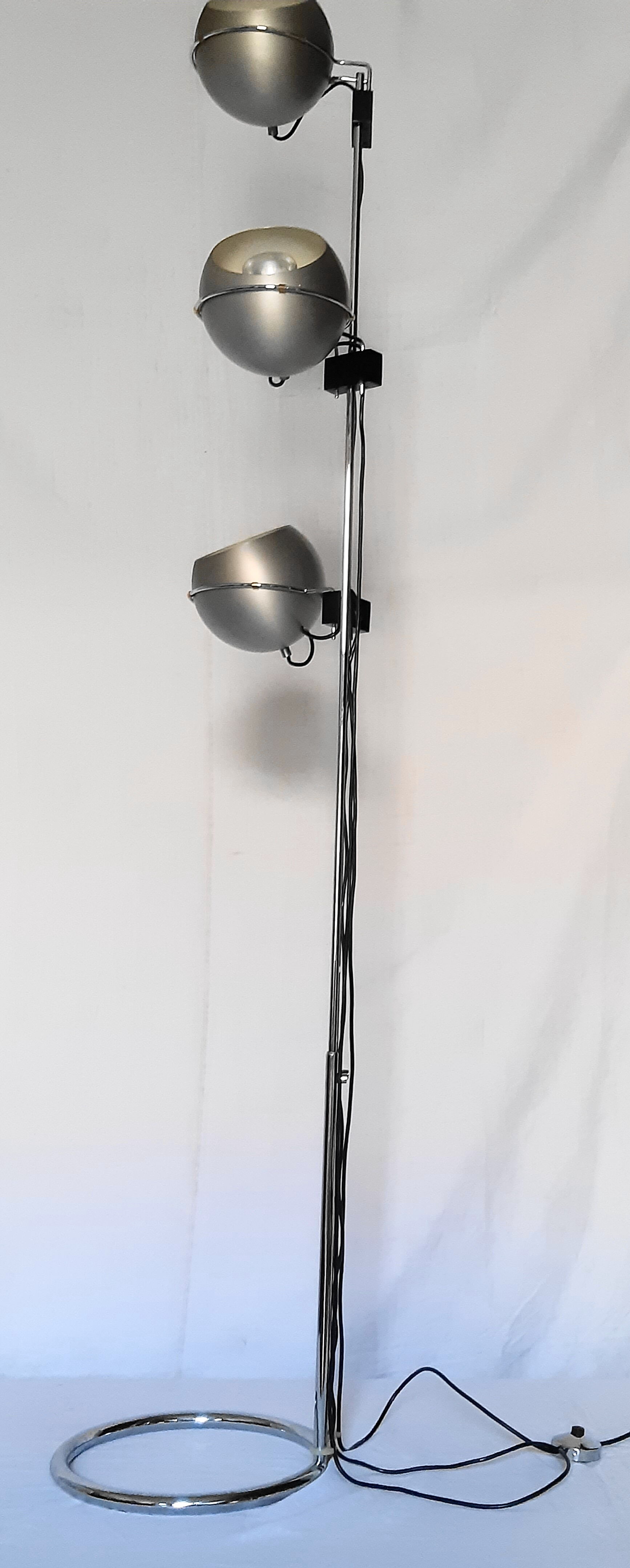 Floor lamp 3 globes "eyes-ball" by Goffredo Reggiani, 70s