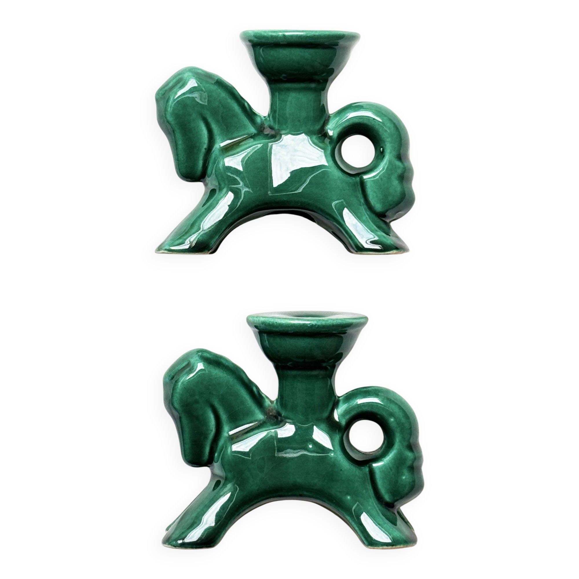 Pair of ceramic candlesticks