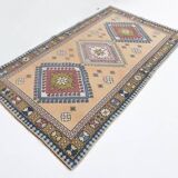 Mustard Pink Oriental Pattern Turkish Rug, 135x232Cm