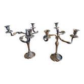Pair of 19th century bronze candlesticks