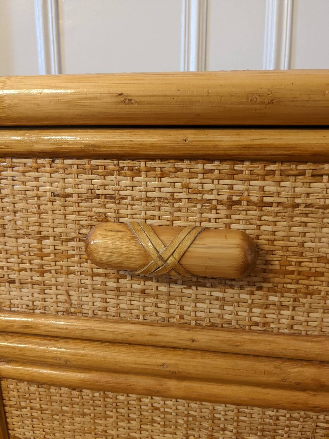 Rattan and wicker chest of drawers