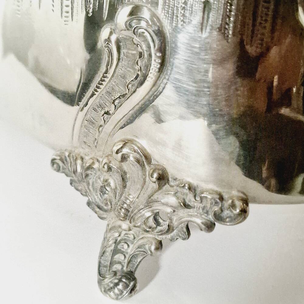 Vintage Wiskemann silver metal planter