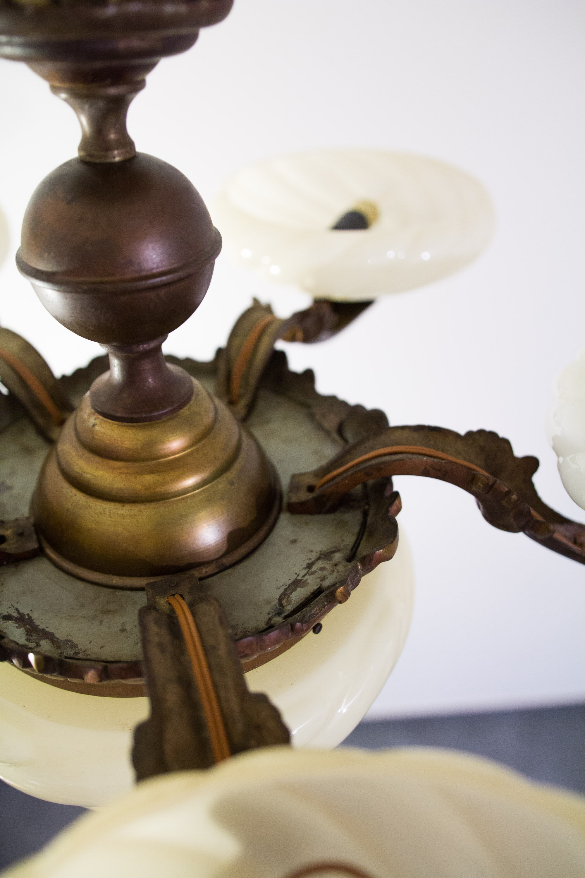 Antique center bowl chandelier