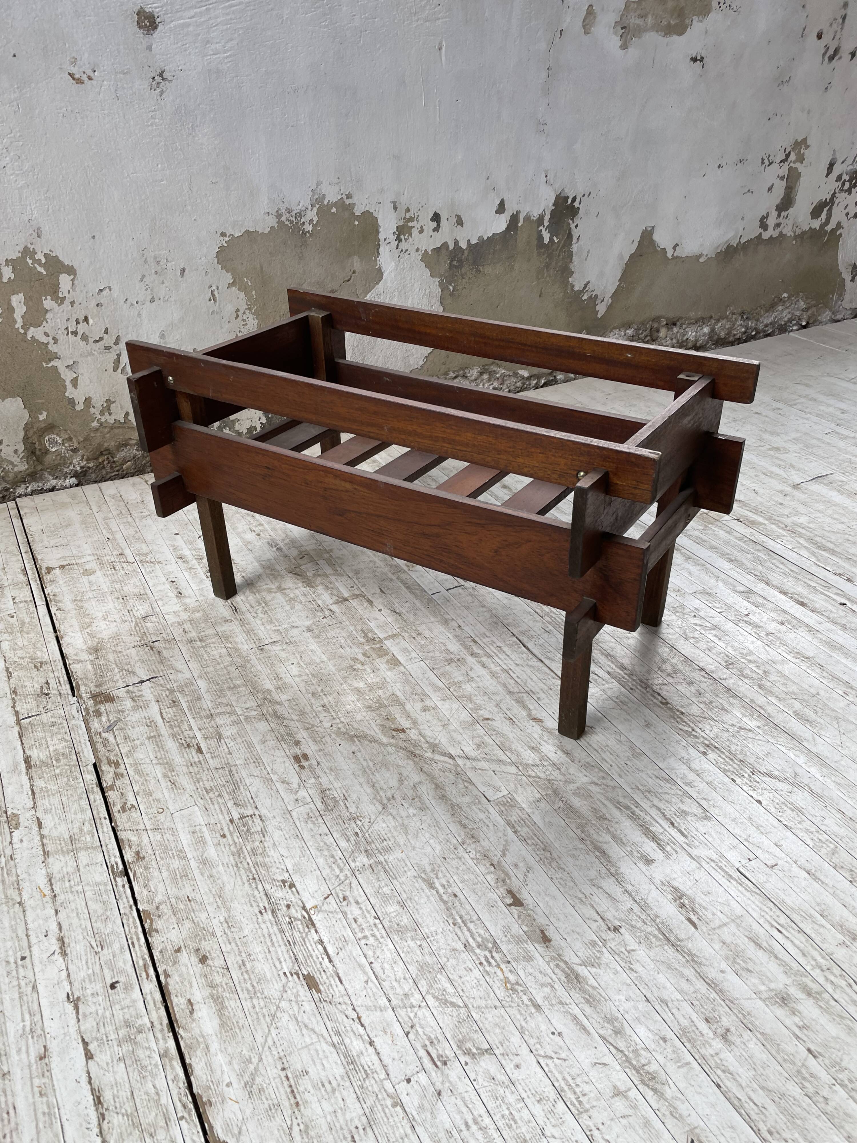 Small modernist oak planter from the 1950s