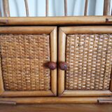 Vintage rattan wall shelf