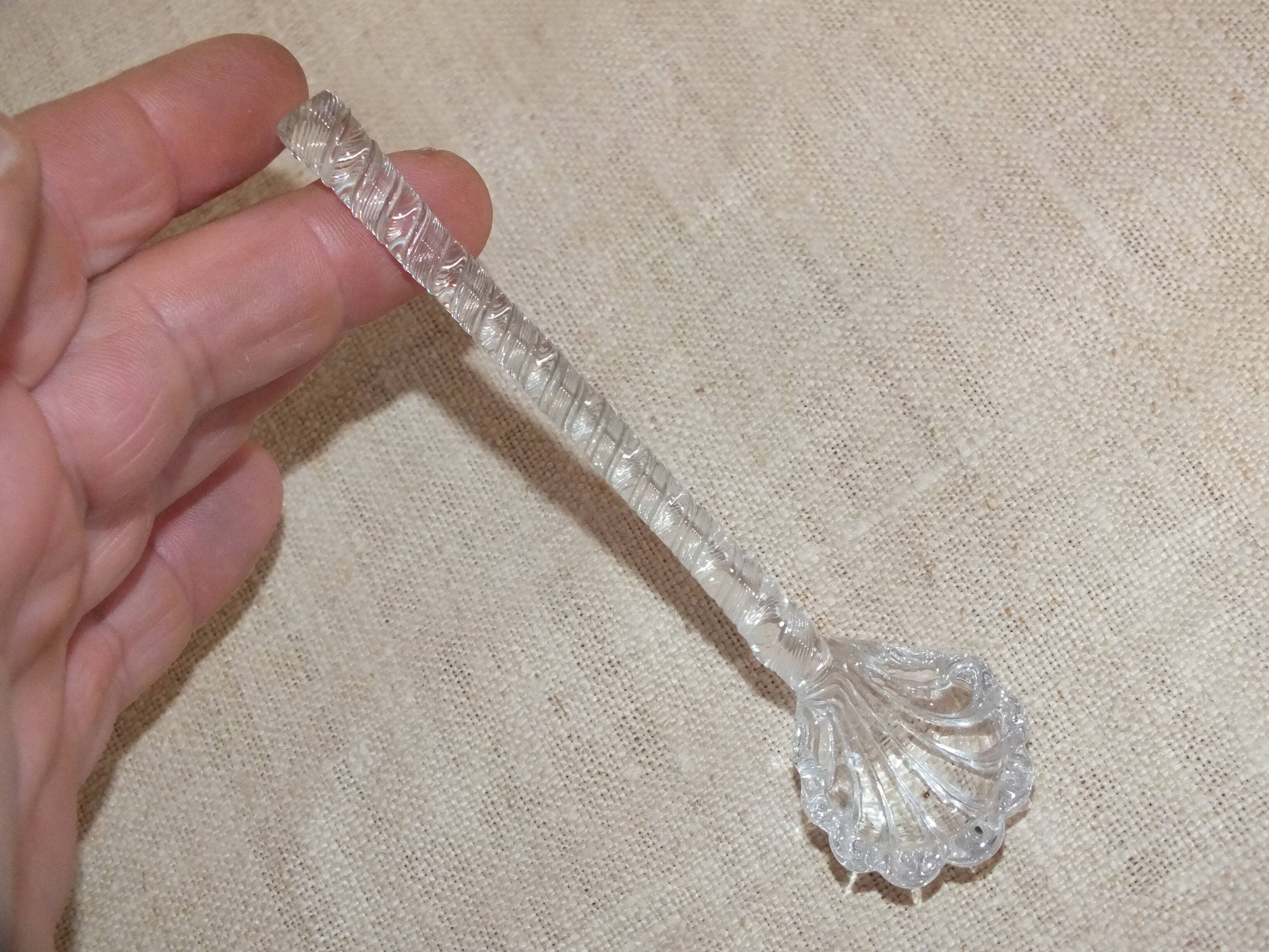 Spun crystal mustard or jam spoon