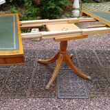 Leather pedestal table