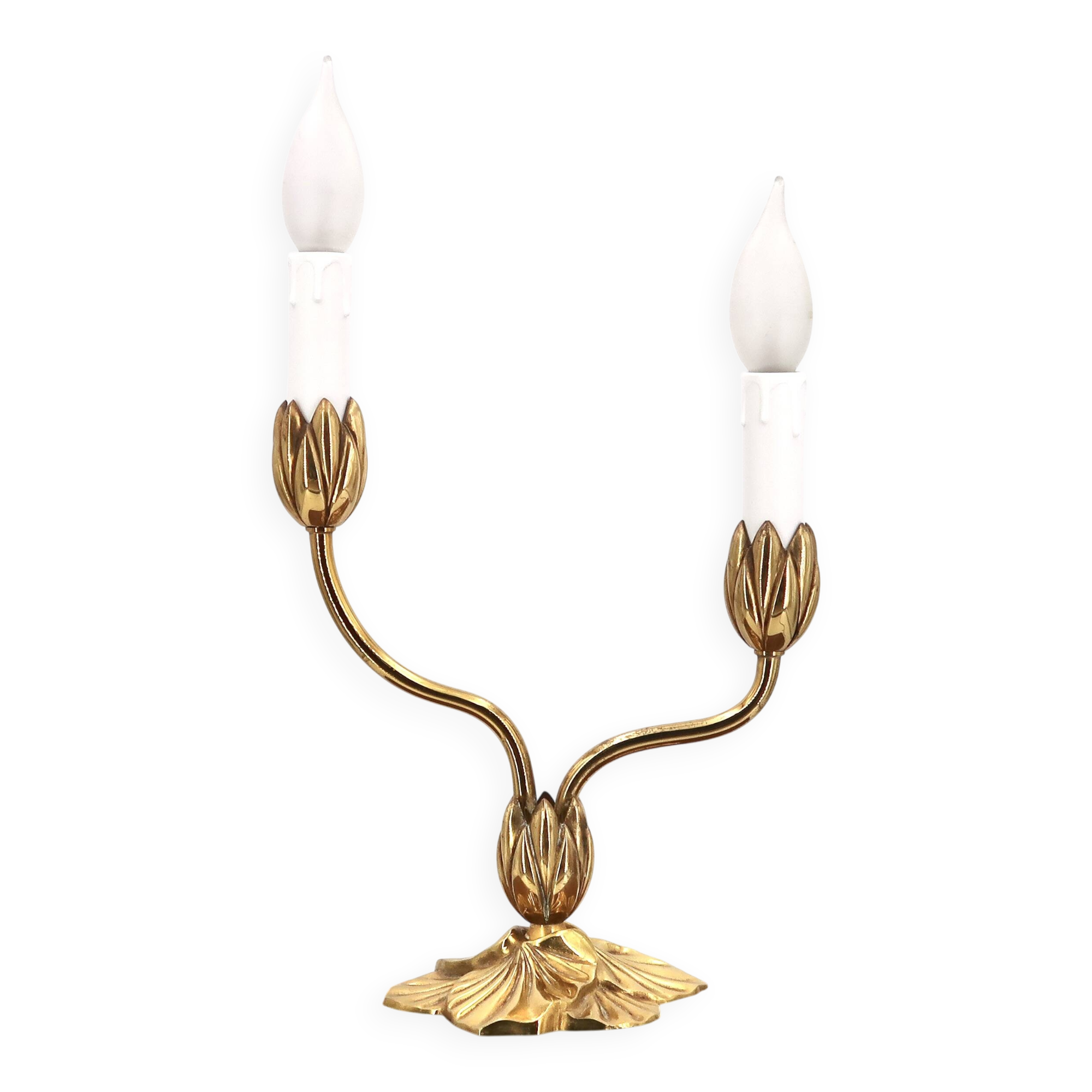 Bronze Water Lily Lamp by Lucien Gau, 1990s