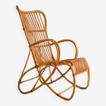 Rattan and Bamboo Armchair by Dirk van Sliedregt for Rohe Noordwolde, 1950s