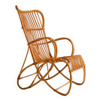 Rattan and Bamboo Armchair by Dirk van Sliedregt for Rohe Noordwolde, 1950s