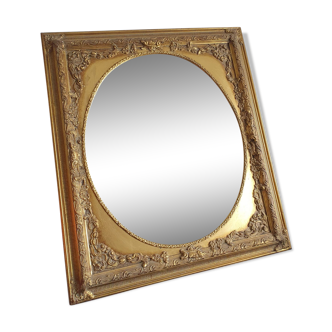Miroir doré en bois style Louis XVI - 76x66cm