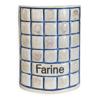 Vase, pot à farine à motifs de carreaux