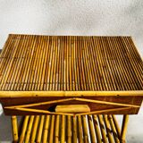 Bedside table 1960 bamboo rattan