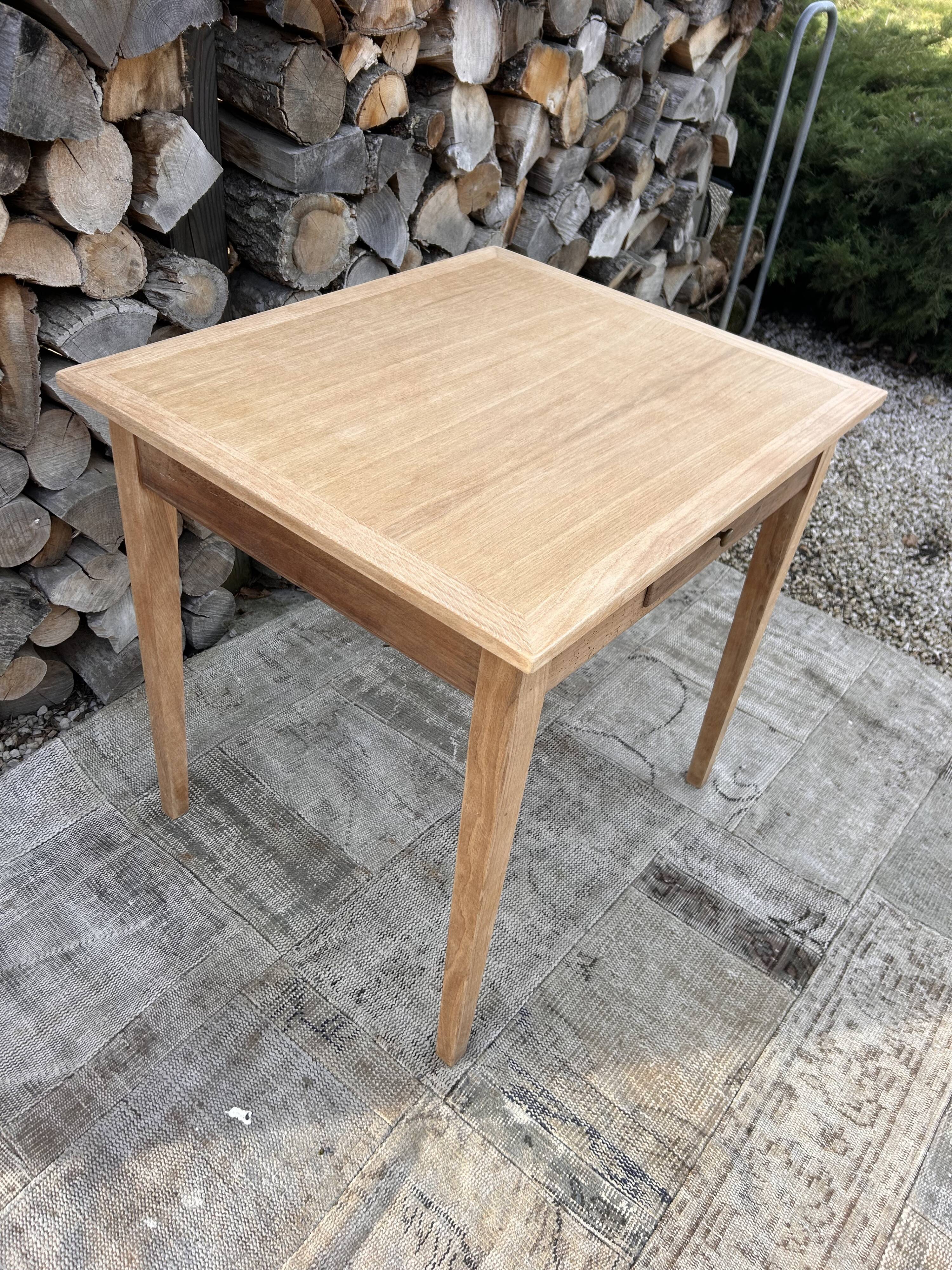 Renovated wooden farmhouse table