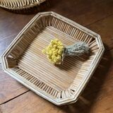 Set of 3 wicker and bamboo trays.